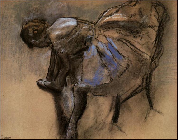 Edgar Degas Seated Dancer Tying her Slipper oil painting image